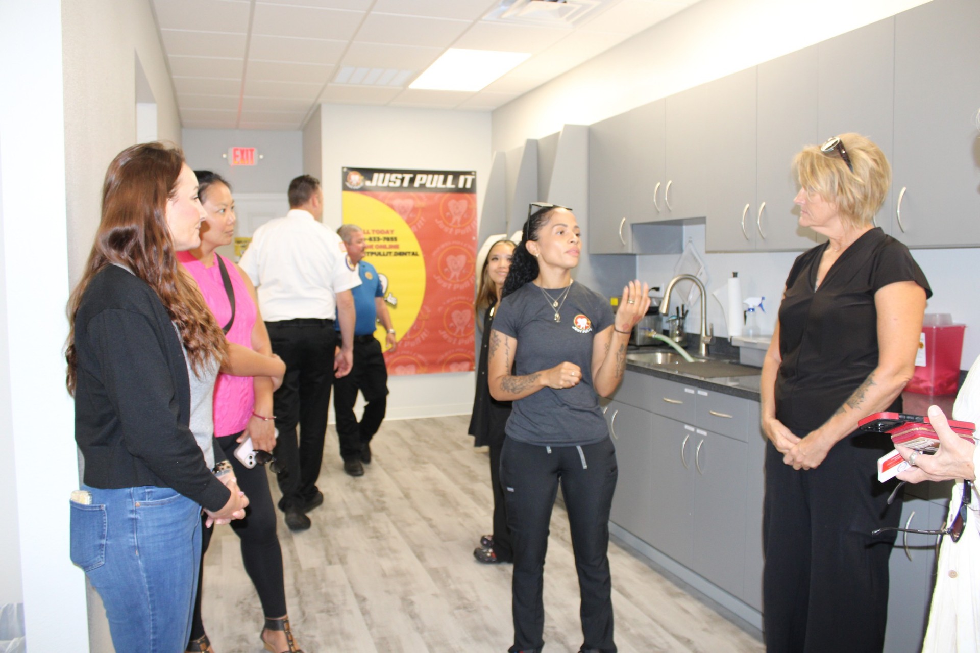 Team giving a tour inside the Pinellas Park office