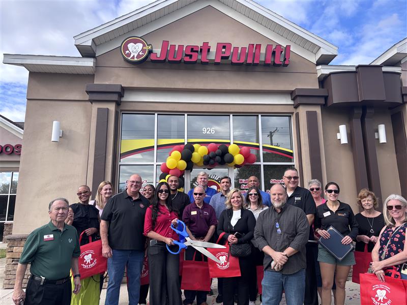 Chamber members and team at the Brandon ribbon cutting