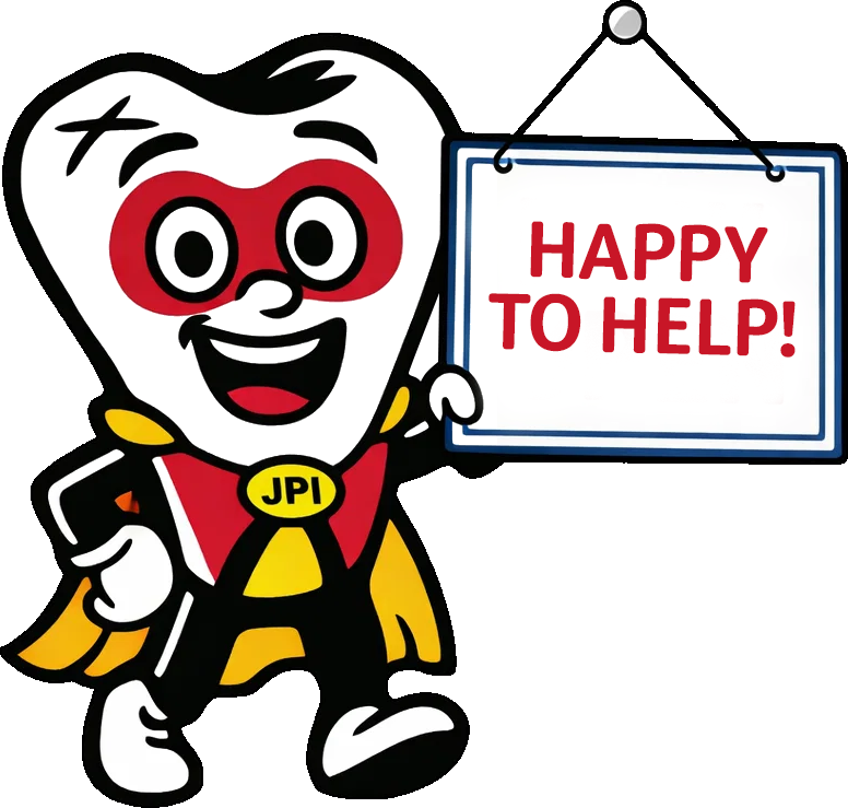 Just Pull It superhero tooth mascot — Now Open